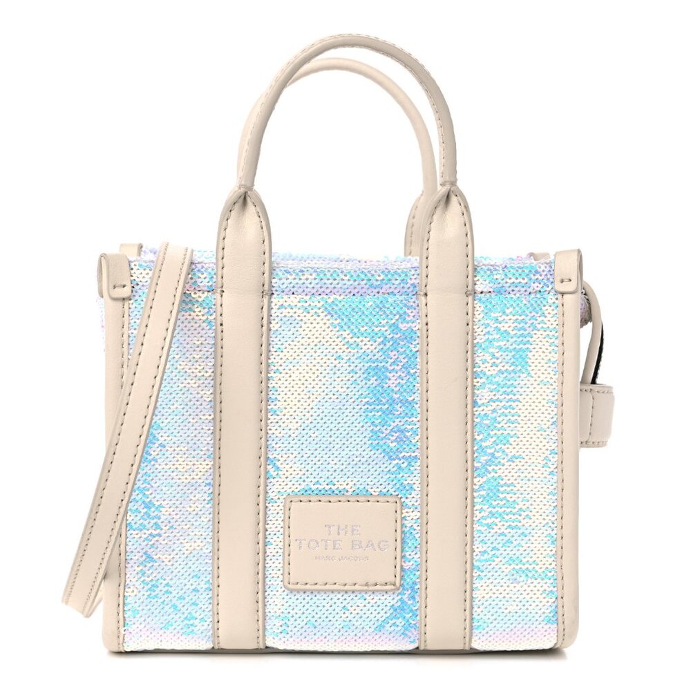 AUTHENTIC MARC JACOBS Sequin & White Leather Tote Bag